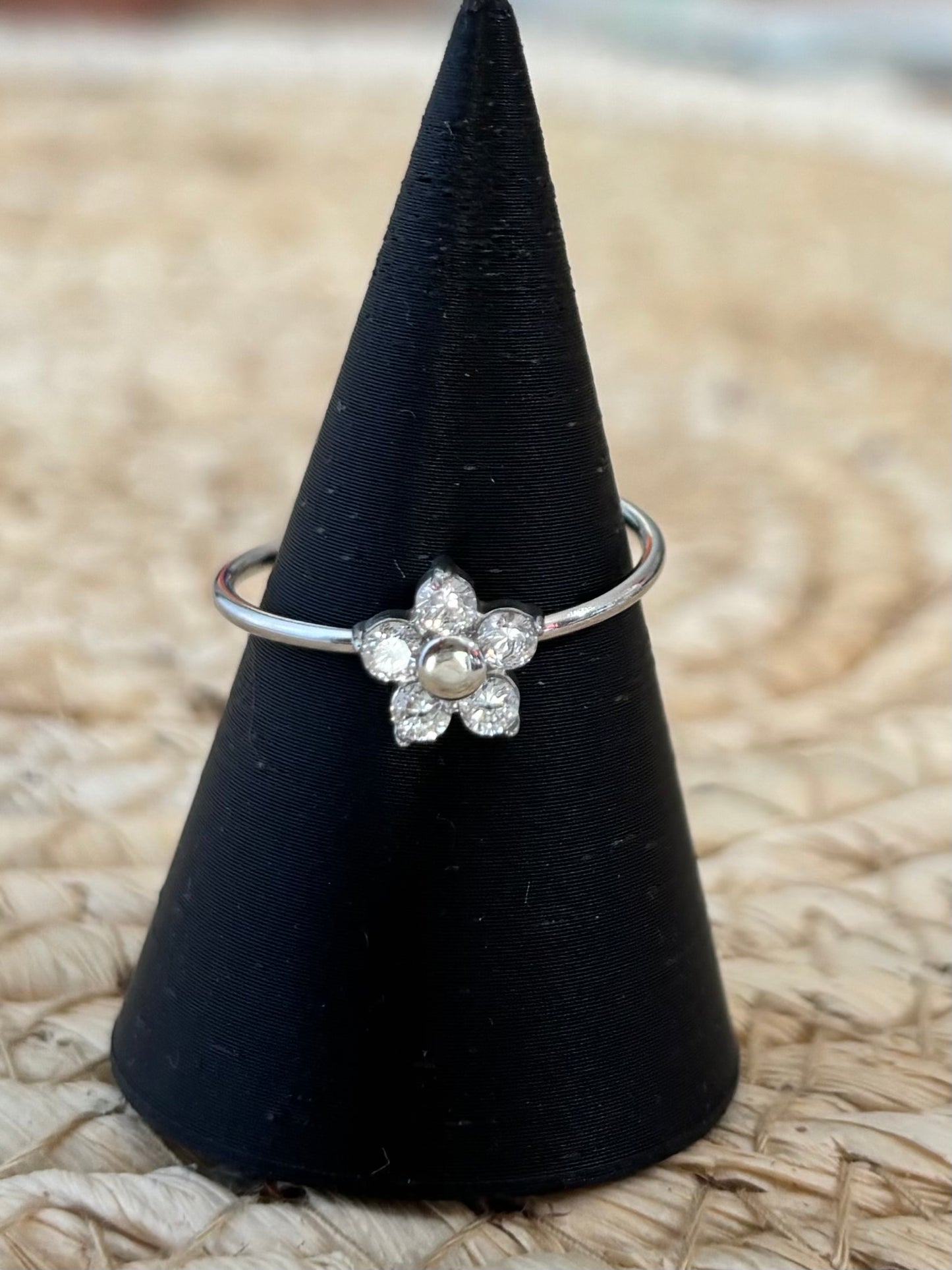 Bague Fleur Strass A
