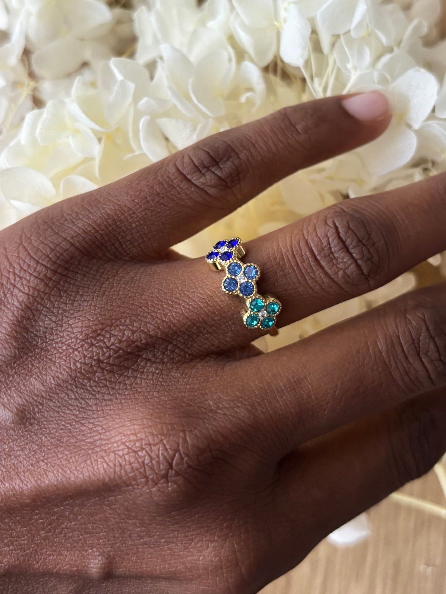 Bague Trèfle Bleue
