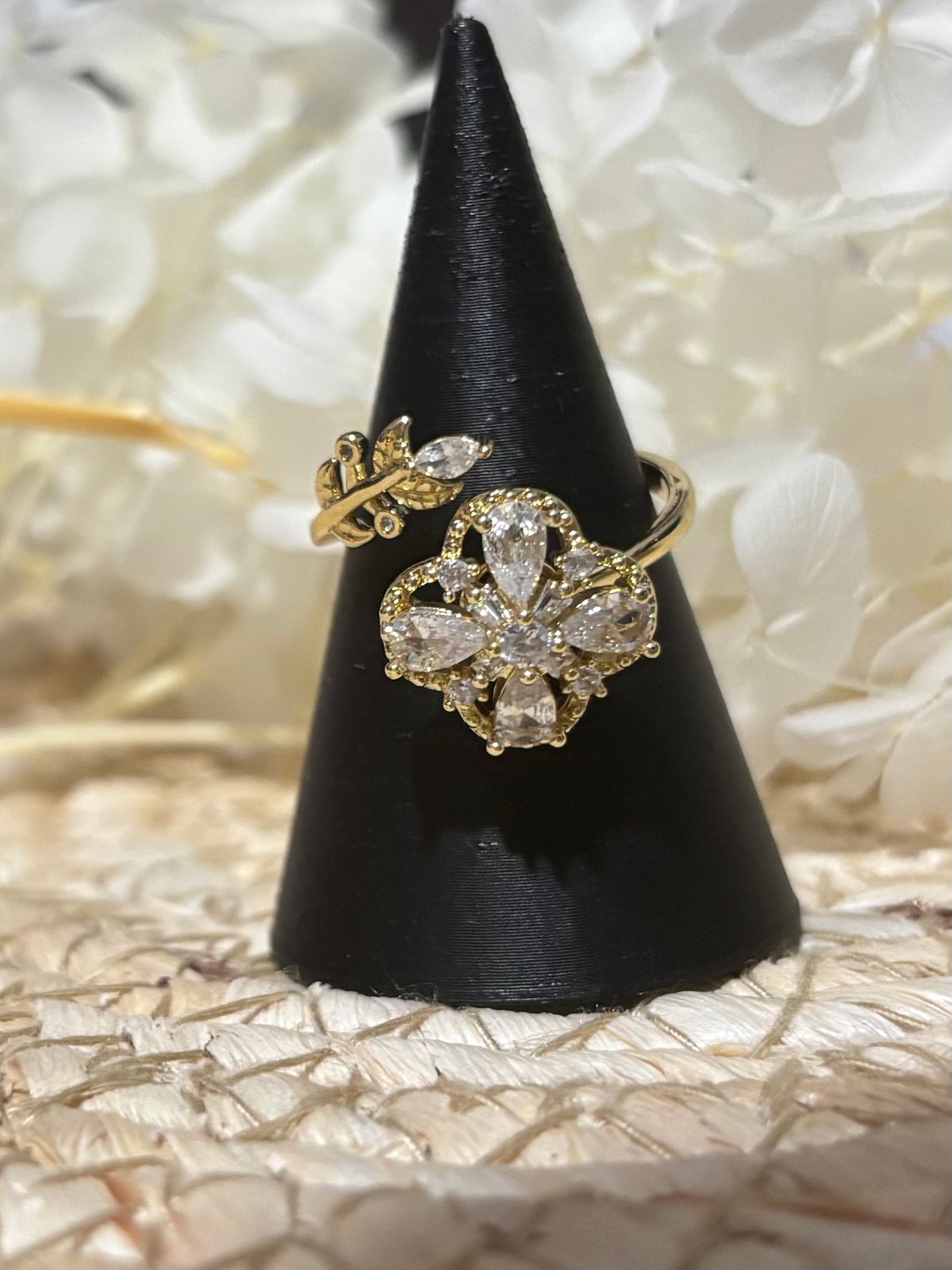 Bague Fleur Feuille