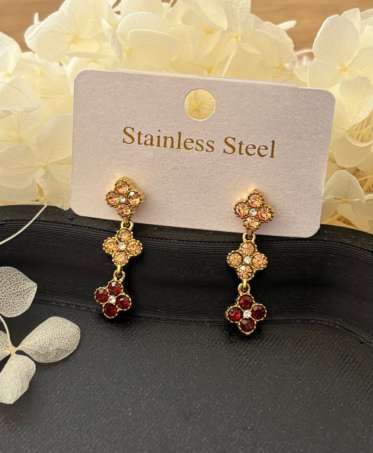 Boucles d’Oreilles Trèfle marron