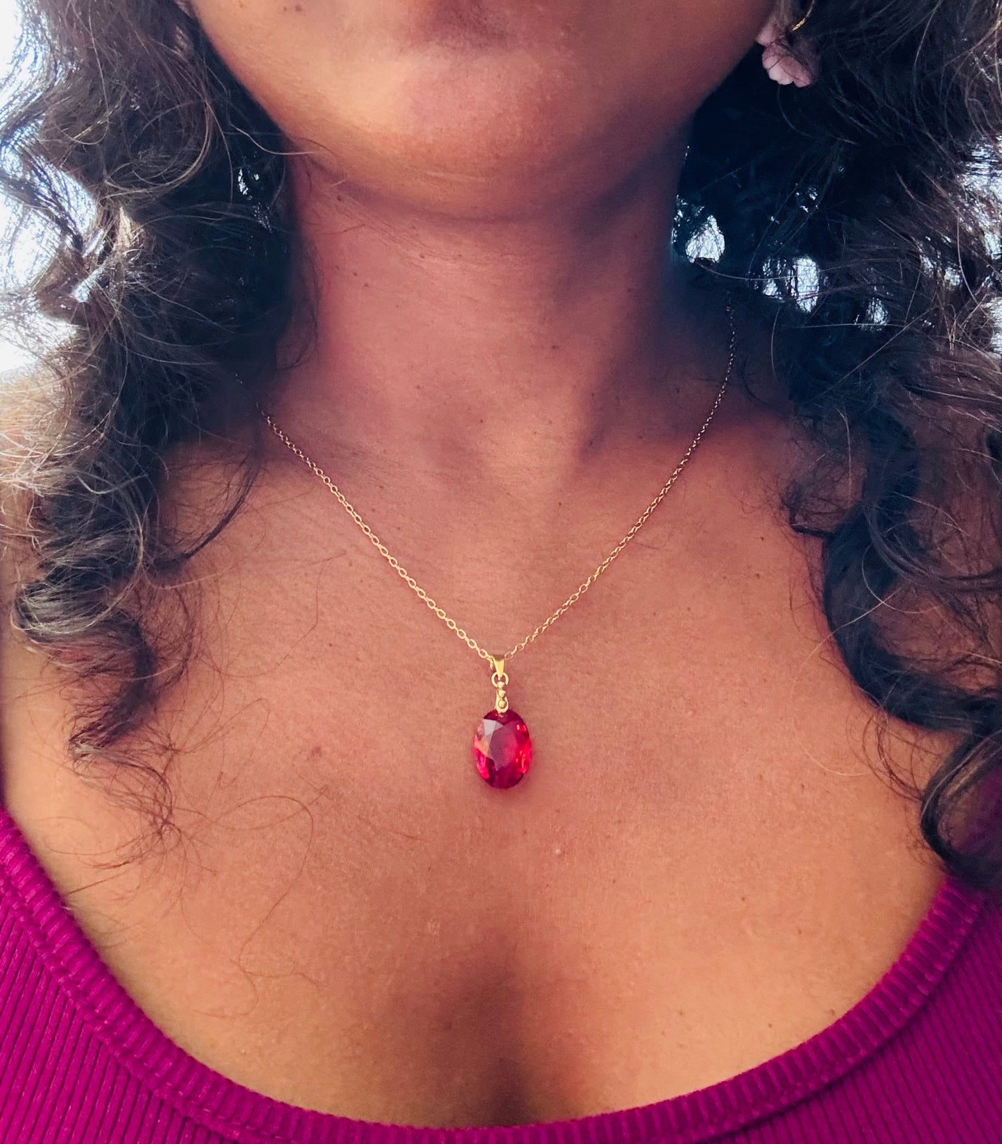 Collier Diana rouge