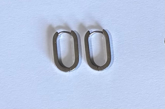 Créoles ovales argentées