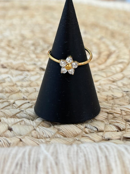 Bague Fleur Strass D