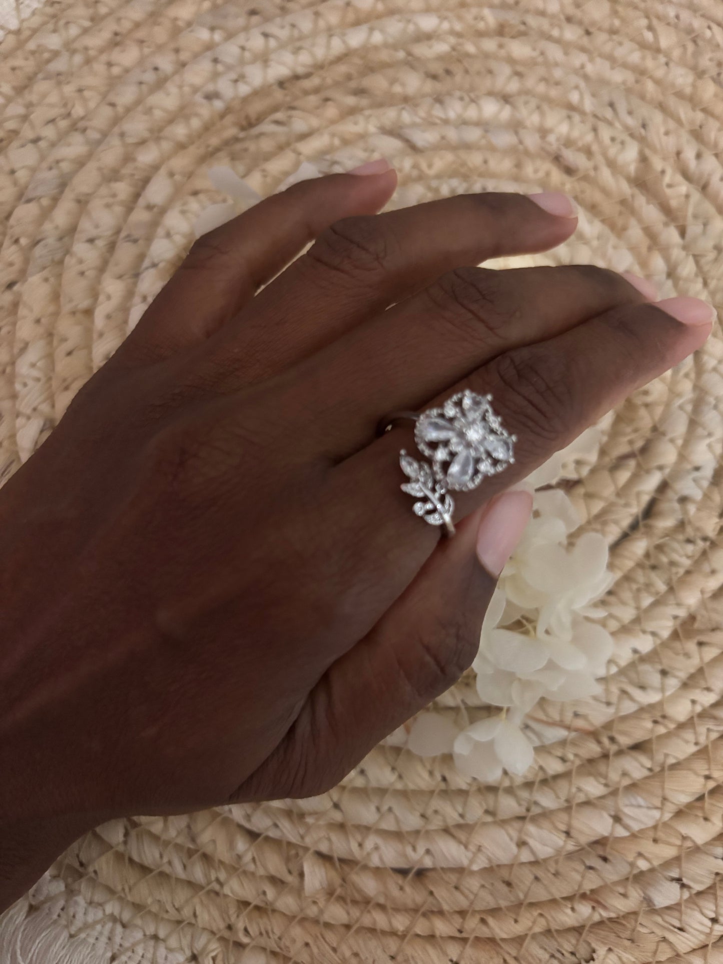 Bague Fleur Feuille