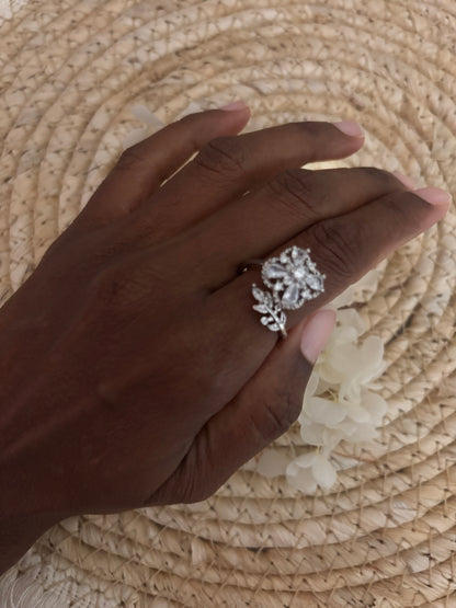 Bague Fleur Feuille